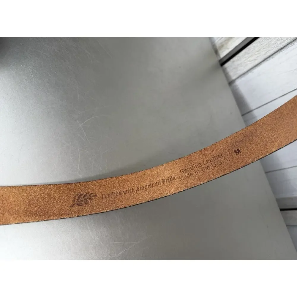 Women's Brown Distressed Leather Belt USA Made Boho Classic Size Medium